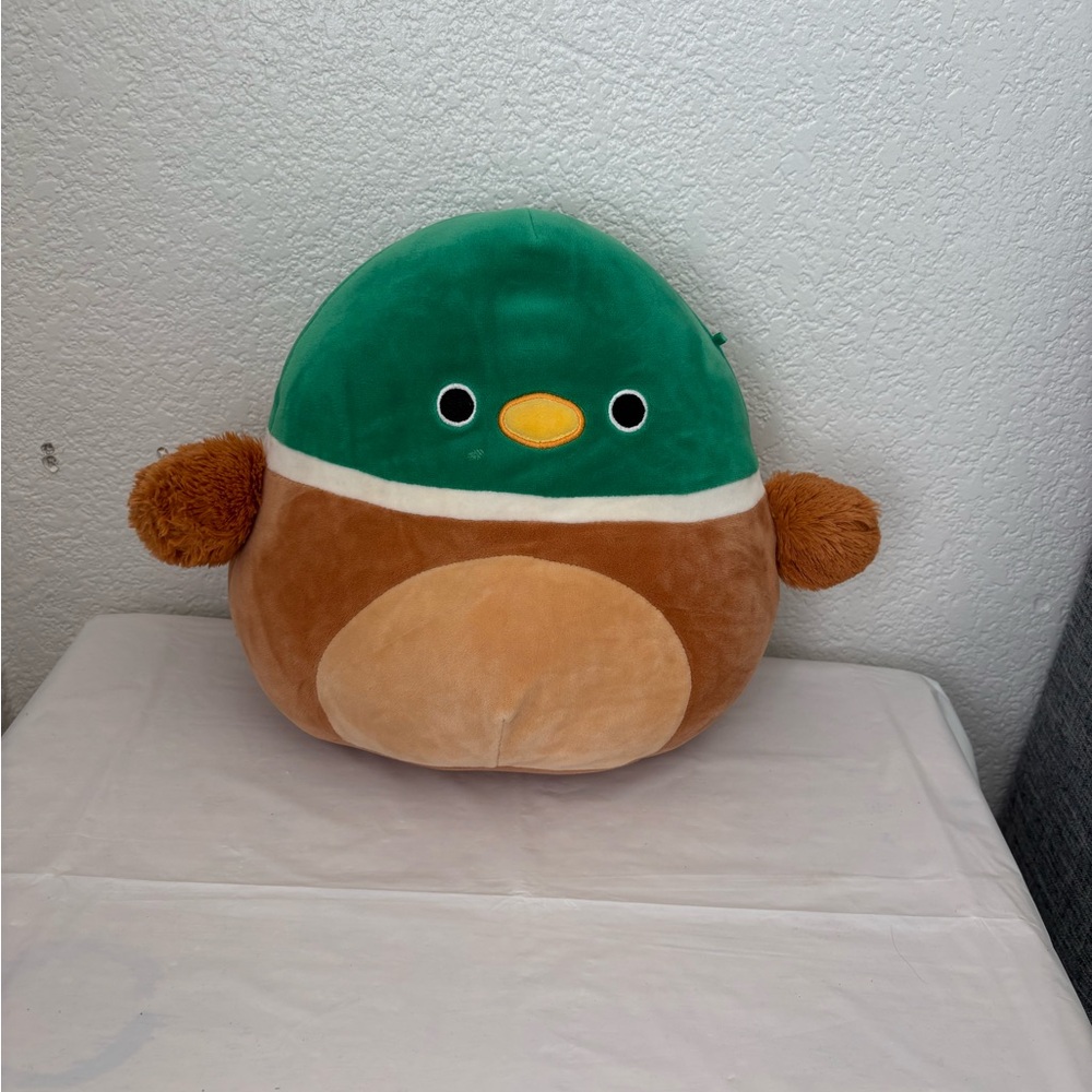Squishmallows Plush Duck Toy - Green and Brown